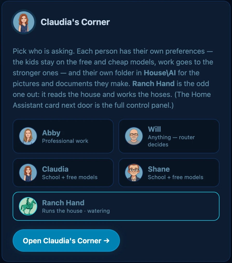 The door. Pick who is asking. That choice is the whole login.